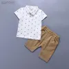 Clothing Sets Kids Clothing Sets Summer Fashion Cotton Short Sleeve -Shirt Shorts Children Boys Clothes Handsome Kids Suits Set ldd240311