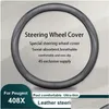 Capas de volante ers carro couro er textura de fibra carbono para 408x acessórios entrega gota automóveis motocicletas interior otw5o