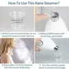 Portable Steamer Nano Face Warm Mist Home Skin Spa Steamers For Sinuses Acne Pores Cleanse Blackhead 240226