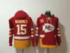 스티치 남성 Mahomes 까마귀 겨울 플러시 스웨터 Thomas Spring and Autumn Kelce Team Hoodies Hoodies Sweatshirts Red