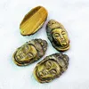 Naszyjniki wisiorek naturalny tygrys Eye Stone Buddha Crystal Charm Wiersz na naszyjnik kamień szlachetny Guanyin śmiech