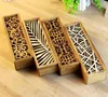 Gift Wrap 100pcs Vintage Style Convenient Hollow Wood Pencil Case Jewelry Storage Box Wooden Organizer Drawer Pen Holder Schoo Wholesale