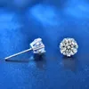 Bijoux Moissanite, boucles d'oreilles Vvs en argent Sterling 925, 0,5ct 1ct, or blanc, avec certificat Gra