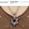 Naszyjniki wisiorek JHSL MĘŻCZYZNA Izrael gwiazda Davida Naszyjka o kształt skręcony łańcuch ze stali nierdzewnej srebrna biżuteria mody