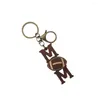 Keychains 1pc Creative Jewelry Mother's Day Mom Wooden Ball Sports Baseball Softball Basketball Keychain Pendant Souvenirs