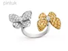 Rings ring Classic diamond butterfly ring wedding rings of love ring gold silvery chrome ring Mothers Day gift ldd240311