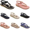 Sandals Shoes 2024 Summer Low Women Cheels Mesh Surface Leisure Mom Black White White حجم كبير 35-42 J46 GA 84