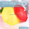 Parapluies 6 pcs mignon mini parapluie enfant jouets pour enfants décoratif orner tissu pographie accessoire livraison directe DHFU5