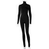 T-shirt da donna Tuta intera con zip a collo alto per adulti Manica lunga Unitard Body intero Body aderente per le donne