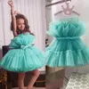 Abiti per il primo compleanno del bambino per ragazze Abito da principessa in tulle Abito da sera per matrimonio Tutu Abito per feste di Natale Abiti per bambini 240226