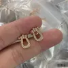 Designer Freds Ohrringe Fei Jia gegen Gold plattiert Mijin Horseshoe Schnalle Ohrringe Kleine und clevere q niedlich elektropliert dicke goldene Handhand mit hohem Kohlendiamant Straig Straig