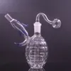 1pcs mini yunus şeklindeki 14mm dişi cam yağ brülör bongs nargile beher beher bong duman boru sepkolator dab teçhizat erkek cam yağ brülör borusu