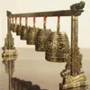 Gongo de meditação barato inteiro com 7 sinos ornamentados com design de dragão, instrumento musical chinês, estátua, decoração298h