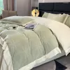 Bedding Sets Luxury Nordic Jacquard Milk Velvet Winter Thick Double-sided Duvet Cover Bed Sheets Autumn And Warm Set