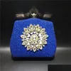 Bolsos Monederos Mujeres Embrague Bolso Boda Bolsas de noche nupciales Flor de cristal Girasol Rhinestone Monedero Bag3103 Entrega de gota P DHMBL