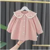 Giacche Ragazze Primavera 2024 Fiori Puro e confortevole Bella Top Girl Baby Moda per bambini Stile coreano Cappotto carino Consegna goccia Kid Otnh8