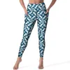 Leggings para mujer, pantalones de Yoga con silueta de Animal, estampado de Sealife azul, mallas deportivas elegantes de cintura alta sexis, mallas deportivas de secado rápido