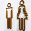 Akryl toalett symbol lim stöd badrumsdörrskylt för el kontor hem restaurang guld andra hårdvara324y