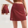 Active Shorts LO Tennis Skirt Slim Fit Fitness High Elasticity Sports Women's Yoga Waist Stomach Holds Two Anti Shining Pieces