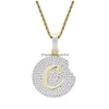 Collane con ciondolo Moda-Biscotto Diamanti per uomo Donna Pendenti in cristallo di lusso Cooky Pendenti in oro 18 carati Rame pallato Zircone Drop Delivery Ebreo Ot5Kd