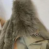 Kadın Trençkotları Ceket Kış Kış Parkas Parkas Kadın Peluş Sıcak Kürk Yaka Kadın 2024 Vintage gevşek rüzgar geçirmez