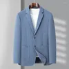 Mäns kostymer 2024 Spring och Autumn Waffle Suit Fashion Coat Casual Senior Business Formal Wear Thick Single West M-4XL