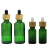 Flacone contagocce Coperchio in legno di bambù 5 ml 10 ml 15 ml 20 ml 30 ml 50 ml 100 ml Confezione cosmetica Contenitore riutilizzabile Fiale vuote di olio essenziale LL