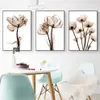 Paintings Nordic Style Modern Transparent Flower A4 Canvas Painting Art Print Poster Picture Home Wall Decoration Simple Decor236q