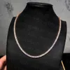 Kibo Hiphop Jewelry Iced Out Vvs d Color Moissanite Diamond Real 9k 10k 14k Solid Gold Mossanite Necklace Tennis Chain