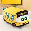 2024 Nieuwe schattige busauto pluche speelgoedbus begeleidende poppen Childrens vroege educatie doek doll soothing kussen cadeau fabriek groothandel voorraad