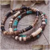 Bracelets de charme brins de pierre naturelle en bois perlé élastique pour femmes hommes amoureux bijoux d'été faits à la main livraison directe Dh9Dr