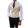 Mens Vests Men Vest Brown Solid Peaked Lapel Double Breasted Sleeveless Jacket Banquet Business Casual Slim Waistcoat Drop Delivery Ap Otsku