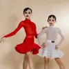 Scene Wear 3 Colors National Standard Latin Dance Competition Dress for Girls Long Sleeved Costume Kids Performance SL9768