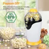 1200-W-Popcornmaschine für den Haushalt, Mini-Elektrogebläse, automatischer Popcorn-Maker mit einem Wirbel, der Antihaftbeschichtung, DIY-Mais-Popper 240304