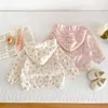 Vestes Vêtements de protection solaire pour enfants Mode bébé fille Floral à capuche veste mince coton respirant à manches longues chemise climatisée