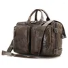 Bolsa nesitu grande capacidade vintage sacos de couro genuíno para homens mensageiro negócios viagem portfólio homem maleta # m7014
