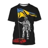 Mäns t-shirts ukrainska flagga 3d tryck o-hals överdimensionerad kort ärm topp mode casual mens t-shirt klädgatan kläder