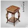 Jarrón de wengué asiático base de tetera pedestal soporte de madera natural decoración tradicional oriental 201210231Y