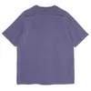 Высокое качество фиолетового цвета на заказ, уличная одежда с круглым вырезом, 100% хлопок, тяжелая винтажная футболка большого размера, мужские рубашки больших размеров