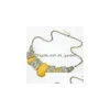 Chokers Bib ketting Europese stijl Luxe mode Eenvoudige streep Veelhoekige edelsteen Choker 6 kleuren Drop Delivery Sieraden Neckla Dhgarden Dh1Nk