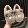 Laarzen Slippers Voor Thuis Meisjes Binnen Warme Pluche Schoenen Vrouw Slaapkamer Kinderen Leuke Cartoon Katoen Kinderen