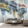 Large 3D Wallpaper Mural Custom Nordic Modern Color Feather TV Sofa Background Wallpaper Mural294f