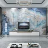 Custom Po Abstract Blue Marble Pattern Living Room Sofa TV Background Wall Decor Painting Kitchen Mural Wallpaper Waterproof271w