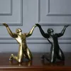 12 5 tum Art Deco Bronze Sculpture Creative Abstract Figure Staty Dekorativ295R