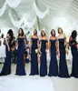 Custom Made Simple Mermaid Bridesmaid Dress 2016 Off Shoulder Satin Long Formal Wedding Party Gowns Sweep Train Sexy Maid Honor Dr5505732