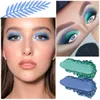 Palette de fard à paupières mat, vert et bleu, vente en gros, Pigments pour les yeux personnalisés, longue durée, brillant, cadeau parfait pour beauté fille, 240226