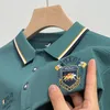 Modisches Poloshirt aus mercerisierter Baumwolle mit langen Ärmeln für Herren, Herbst, Business und Freizeit, besticktes T-Shirt der High-End-Marke 240229