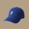 ボールキャップレターレターPユニセックスガールズソフトトップスポーツのためのコットン野球帽子アウトアウト可能な汎用ピークトップスの帽子の男性