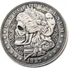 HB08 Hobo Morgan Dollar Skull zombie szkielet kopia monety mosiężne ozdoby rzemieślnicze akcesoria dekoracyjne 2178