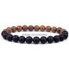 Perlé 8mm pierre en bois naturel à la main brins de perles bracelets de charme pour femmes hommes mode bijoux élastiques livraison directe bijoux B Dhmkz